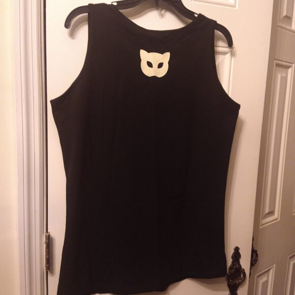 NWT GLOW IN THE DARK Cat Cameo Tank Top Banned Apparel Alternative Cobweb Kitty - Picture 9 of 14